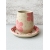 Komplet ceramiczny KWIATKI (czarka 240 ml + talerzyk 12.5 cm)