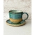 Komplet ceramiczny SEA DOTS (kubek 310 ml + talerzyk 13,5 cm)