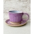 Komplet ceramiczny LILA DOTS (kubek 330 ml + talerzyk 15 cm)
