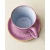 Komplet ceramiczny LILA DOTS (kubek 330 ml + talerzyk 15 cm)