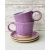 Komplet ceramiczny LILA DOTS (kubek 330 ml + talerzyk 15 cm)
