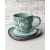 Zestaw ceramiczny BLUE ROSE (kubek 350 ml + talerzyk 13,5 cm + talerz 18 cm x 16 cm)