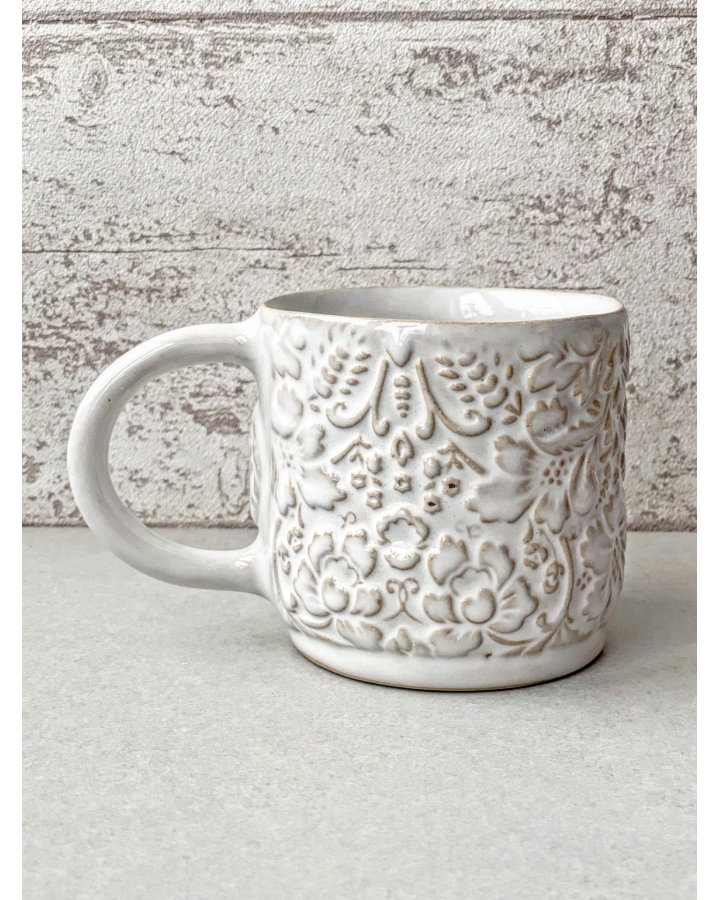 Kubek ceramiczny WHITE FLOWERS 360 ml