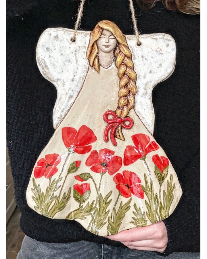 Ceramiczny ANIOŁ MAKI do zawieszenia