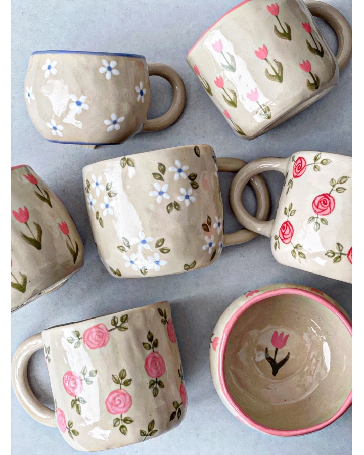 Kubek ceramiczny KWIATKI 380 ml