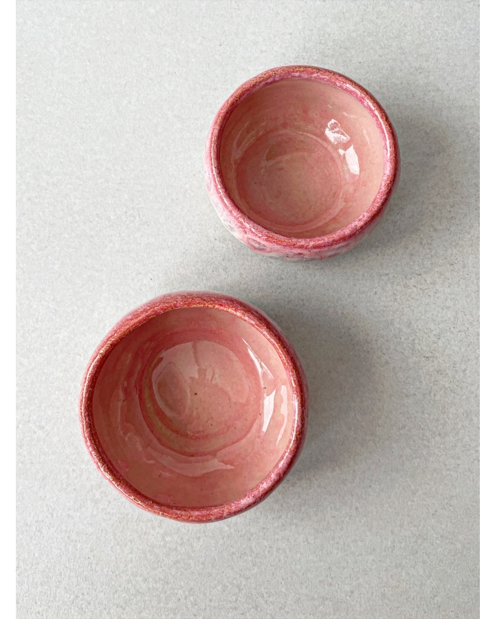 Zestaw dwóch miseczek ceramicznych PINK DRAGON (140 ml + 120 ml)