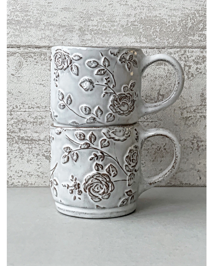 Kubek ceramiczny WHITE ROSE 350 ml