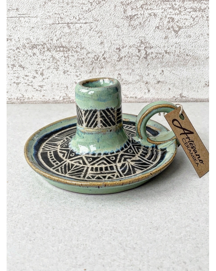 Świecznik ceramiczny SGRAFFITO