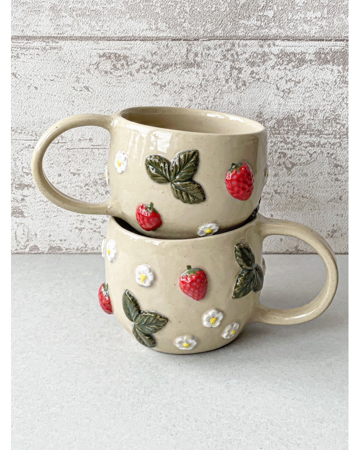 Kubek ceramiczny POZIOMKI 280 ml