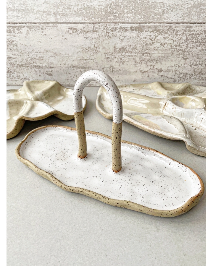 Patera ceramiczna WHITE DOTS