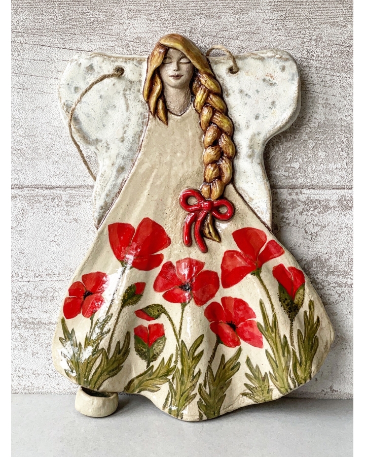 Ceramiczny ANIOŁ MAKI do zawieszenia