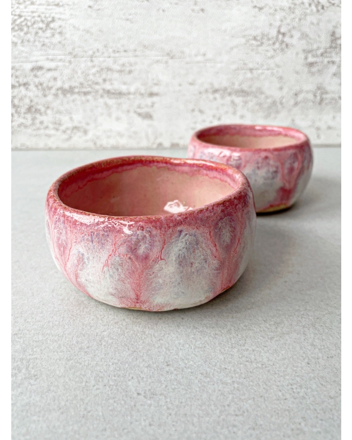 Zestaw dwóch miseczek ceramicznych PINK DRAGON (140 ml + 120 ml)