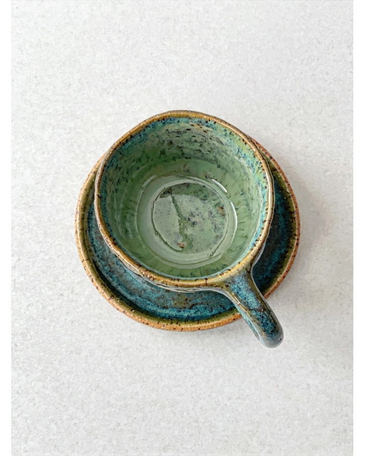 Komplet ceramiczny ESPRESSO MANDALA (kubek 90 ml + talerzyk 9 cm)