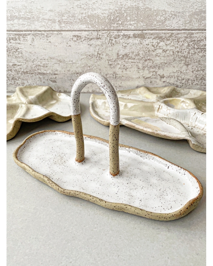 Patera ceramiczna WHITE DOTS
