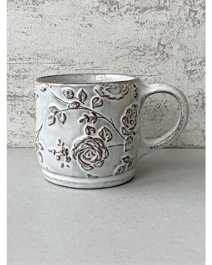 Kubek ceramiczny WHITE ROSE 350 ml
