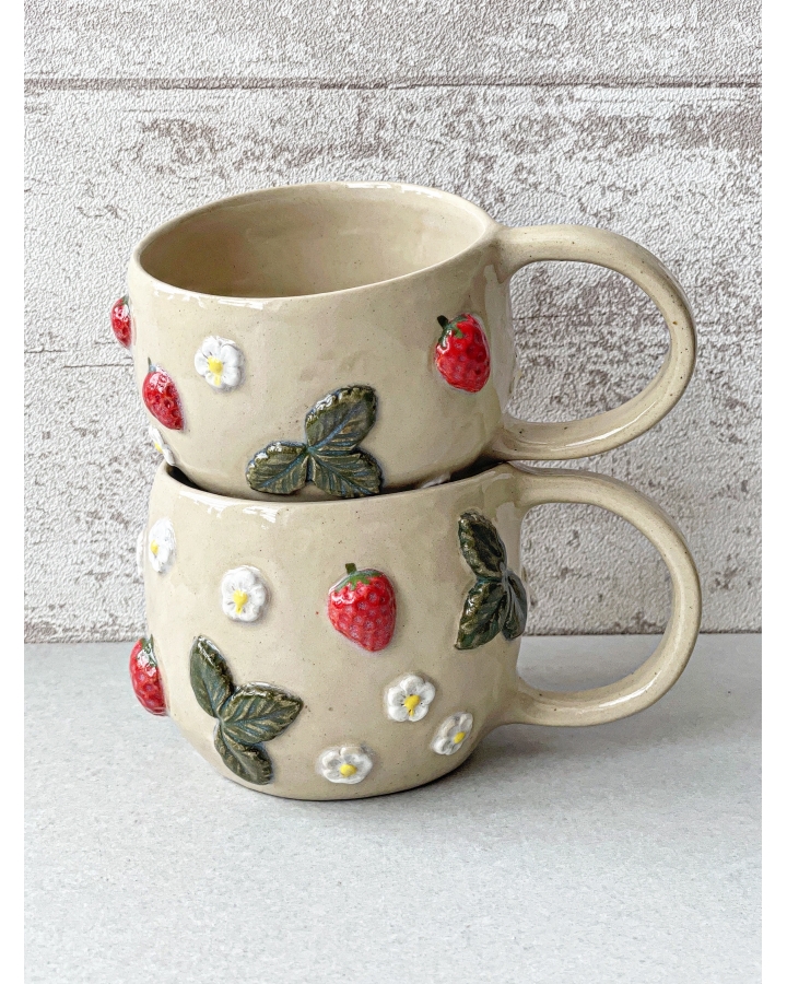 Kubek ceramiczny POZIOMKI 280 ml