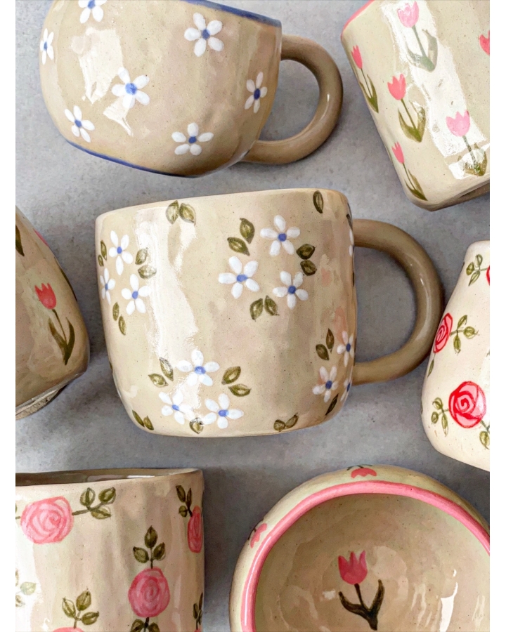 Kubek ceramiczny KWIATKI 380 ml