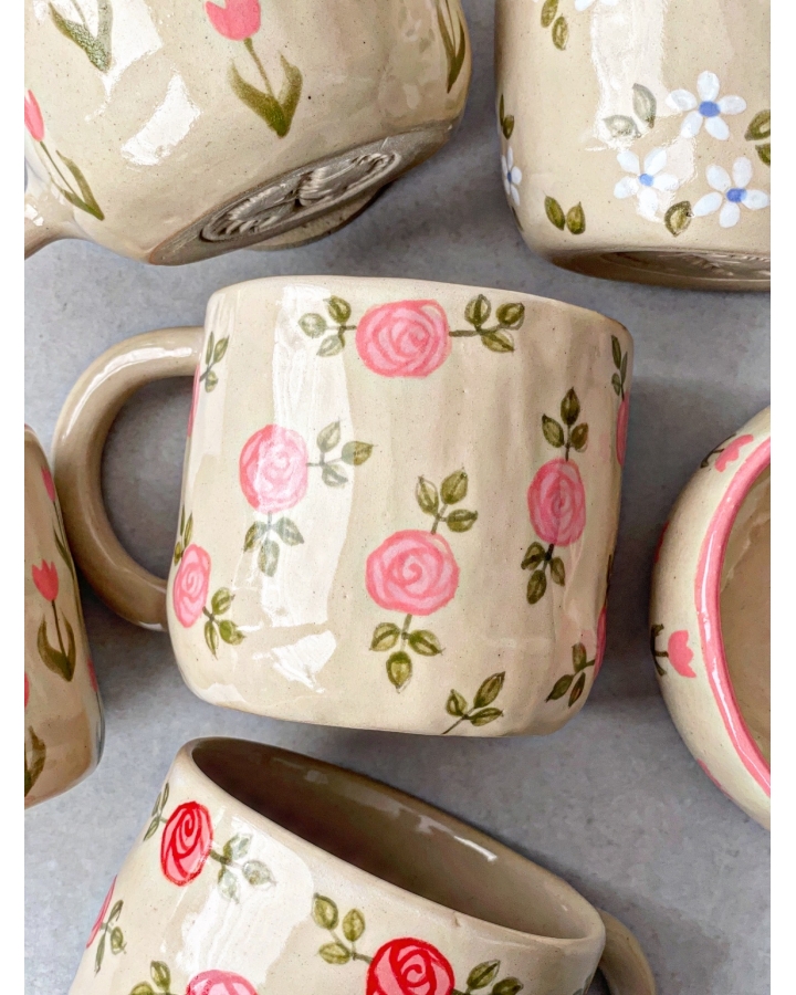 Kubek ceramiczny RÓŻE 350 ml