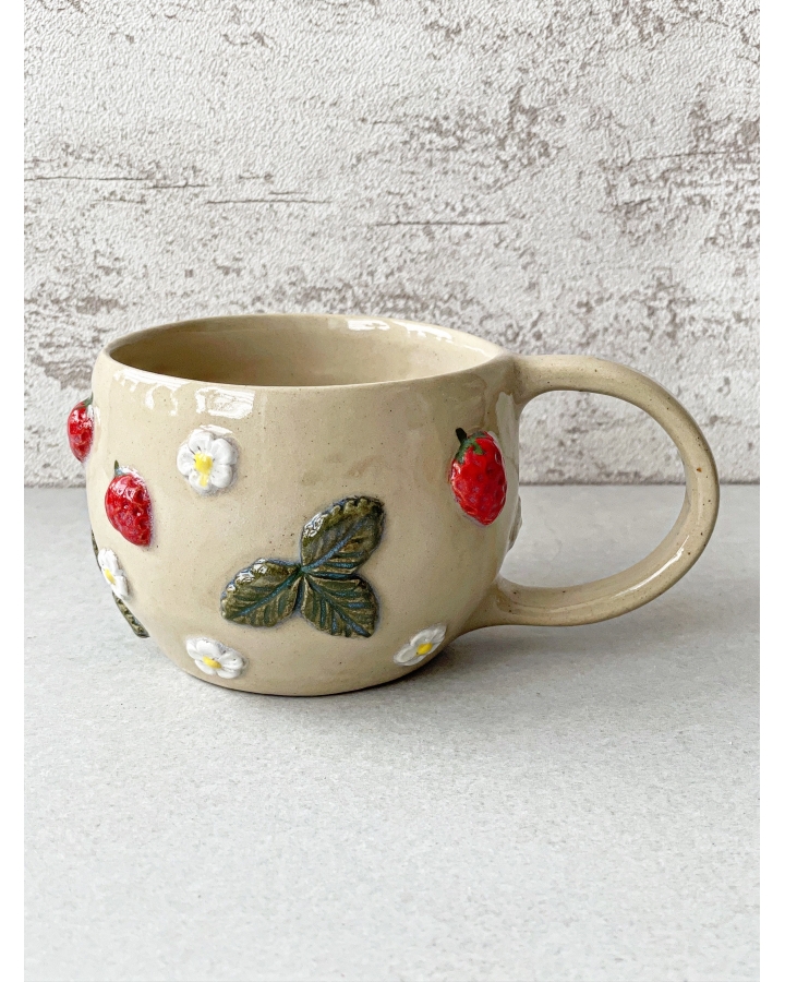 Kubek ceramiczny POZIOMKI 280 ml