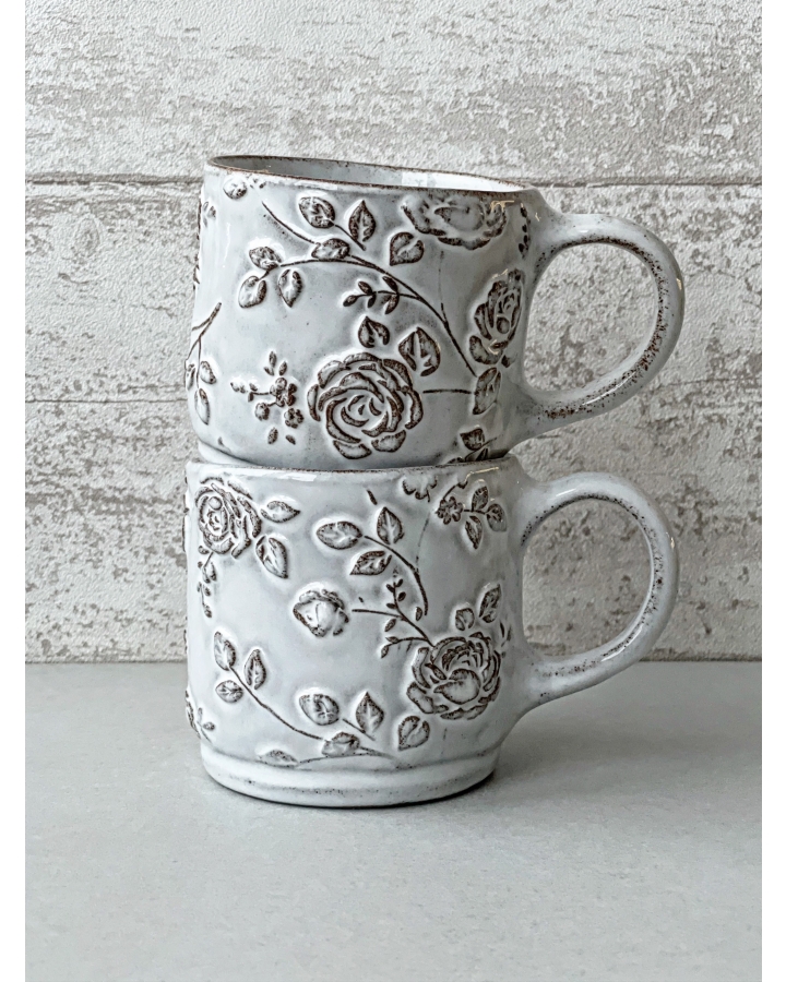 Kubek ceramiczny WHITE ROSE 350 ml