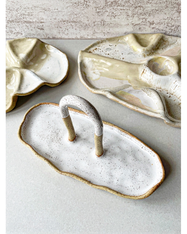 Patera ceramiczna WHITE DOTS
