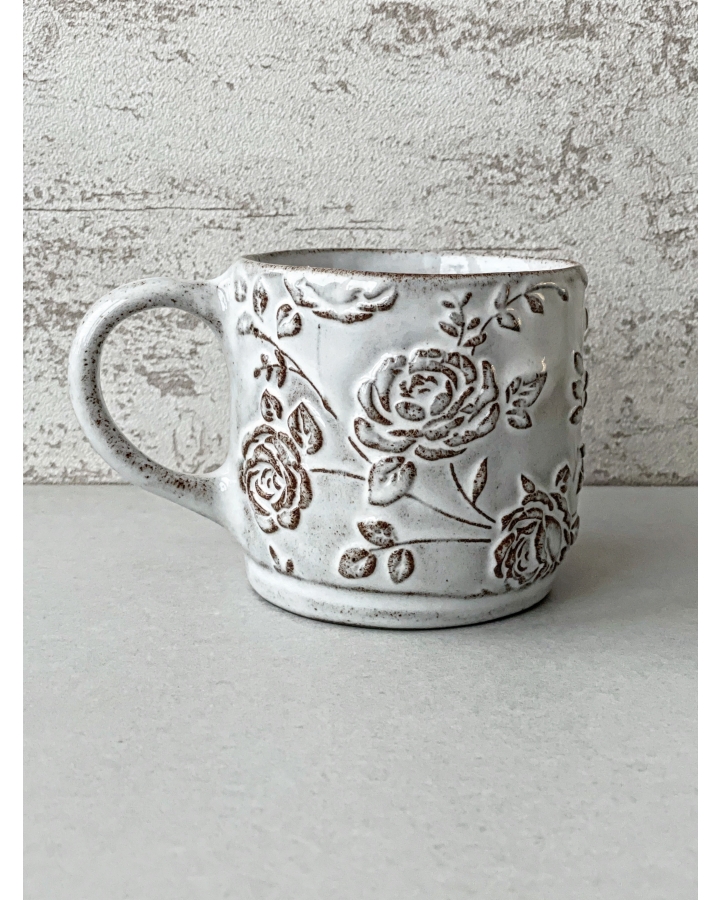Kubek ceramiczny WHITE ROSE 350 ml