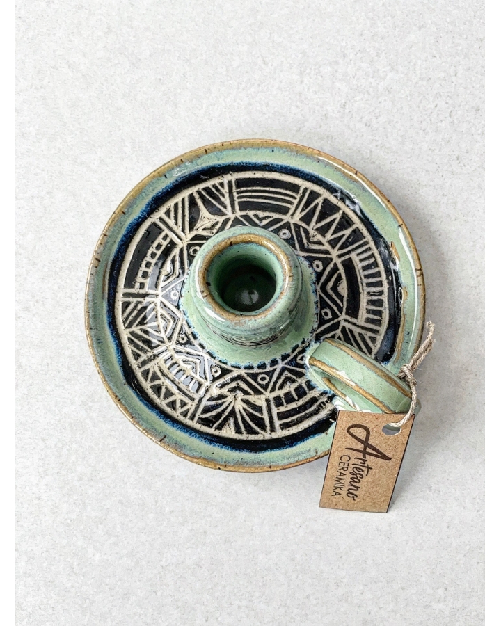 Świecznik ceramiczny SGRAFFITO