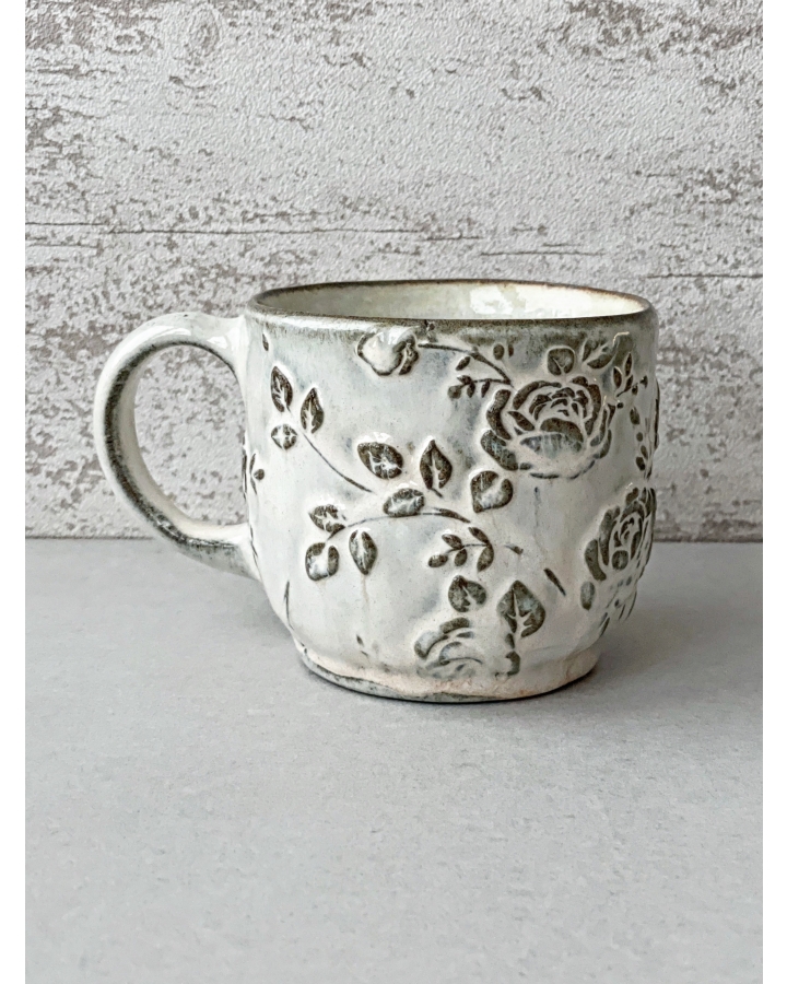 Kubek ceramiczny ECRU ROSE 340 ml