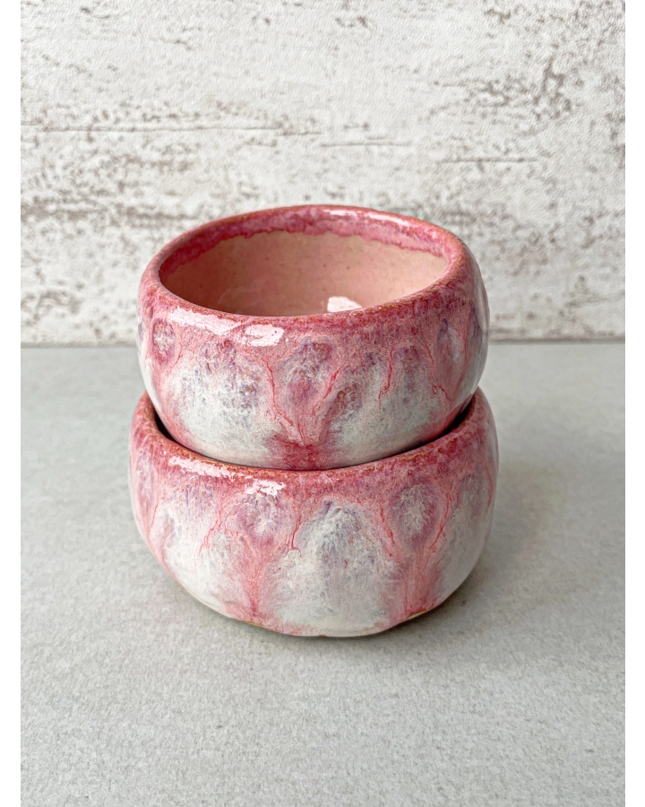 Zestaw dwóch miseczek ceramicznych PINK DRAGON (140 ml + 120 ml)