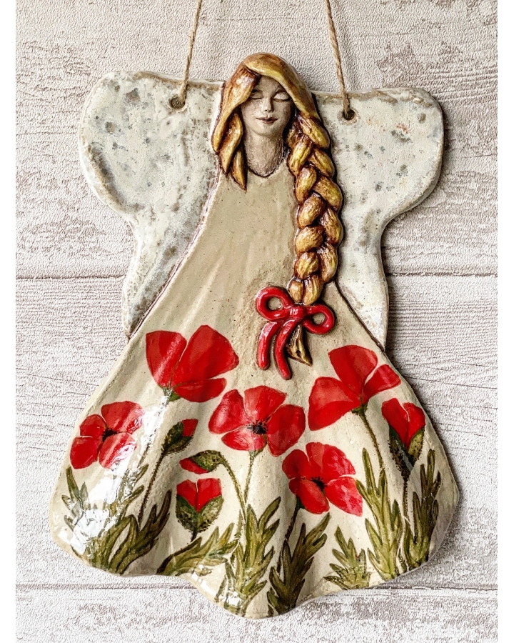 Ceramiczny ANIOŁ MAKI do zawieszenia