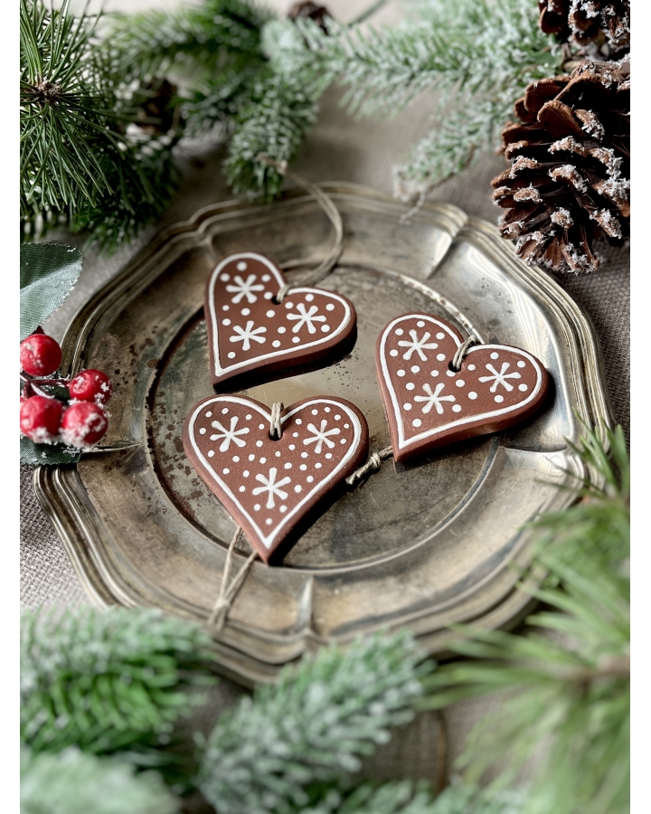 Ceramiczna zawieszka choinkowa SERCE PIERNICZEK
