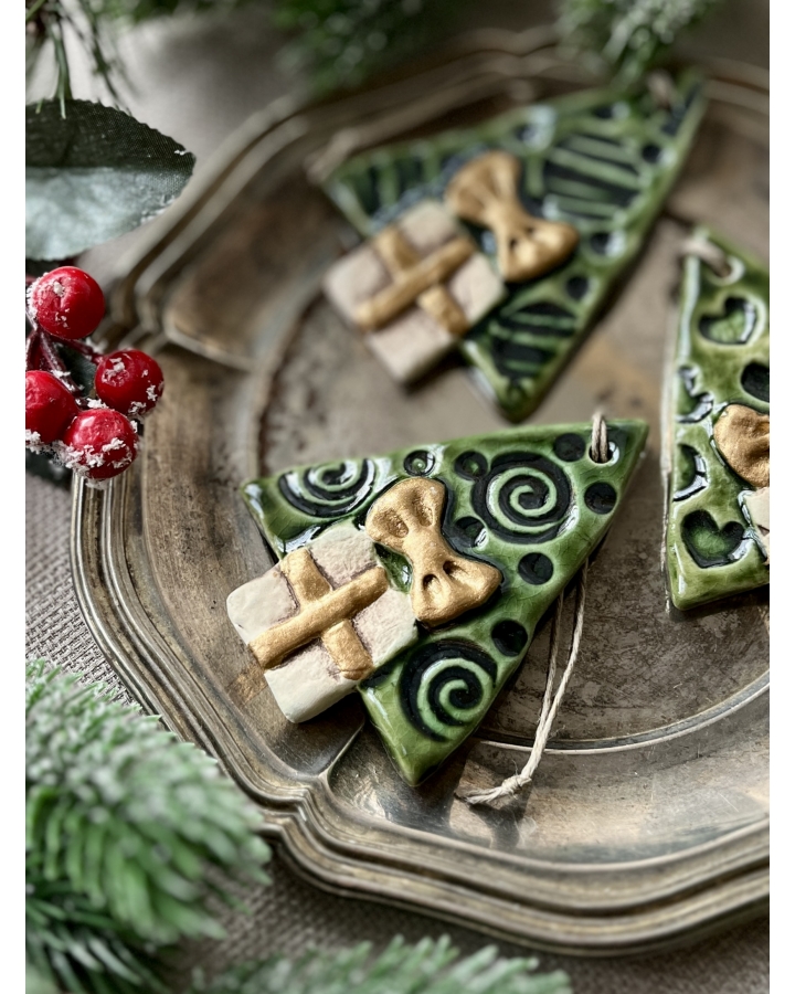 Ceramiczna zawieszka choinkowa CHOINKA MIX