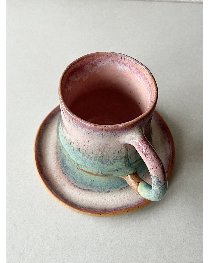 Komplet ceramiczny SUMMER (kubek 300 ml + talerzyk 13,5 cm)