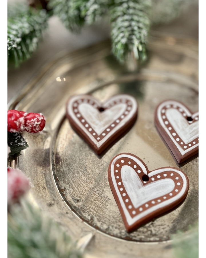 Ceramiczna zawieszka choinkowa SERCE PIERNICZEK