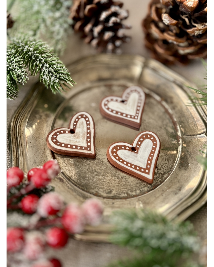 Ceramiczna zawieszka choinkowa SERCE PIERNICZEK