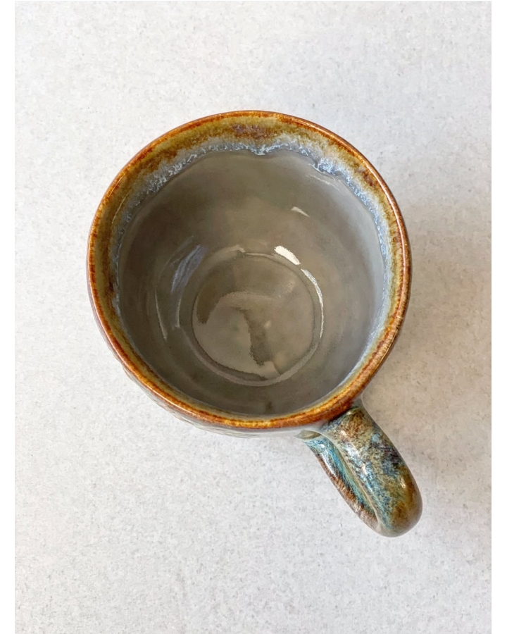 Kubek ceramiczny BLUE BEIGE FLORAL 320 ml