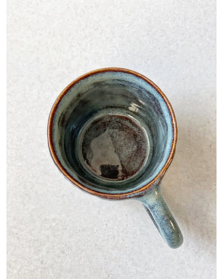 Kubek ceramiczny BLUE BROWN FLOWERS 200 ml