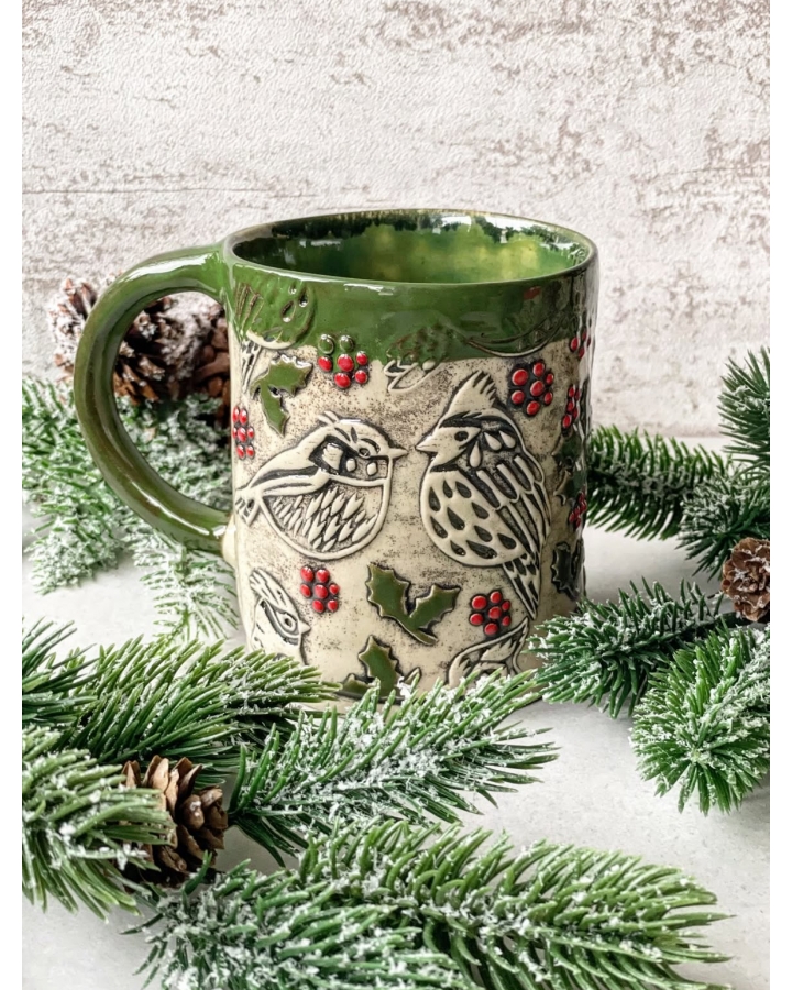 Kubek ceramiczny GREEN BIRDS 530 ml