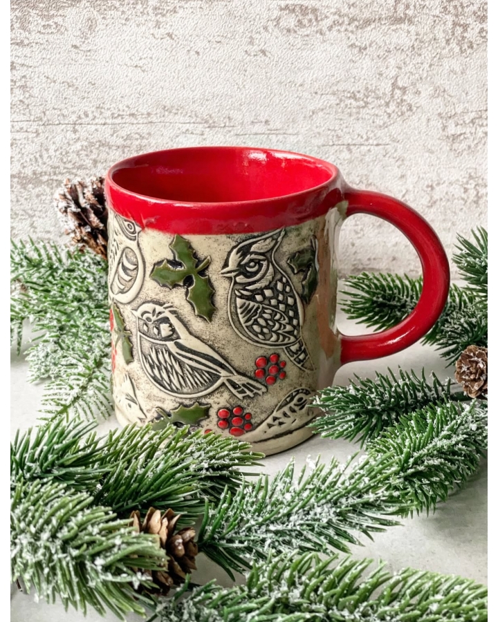 Kubek ceramiczny RED BIRDS 510 ml