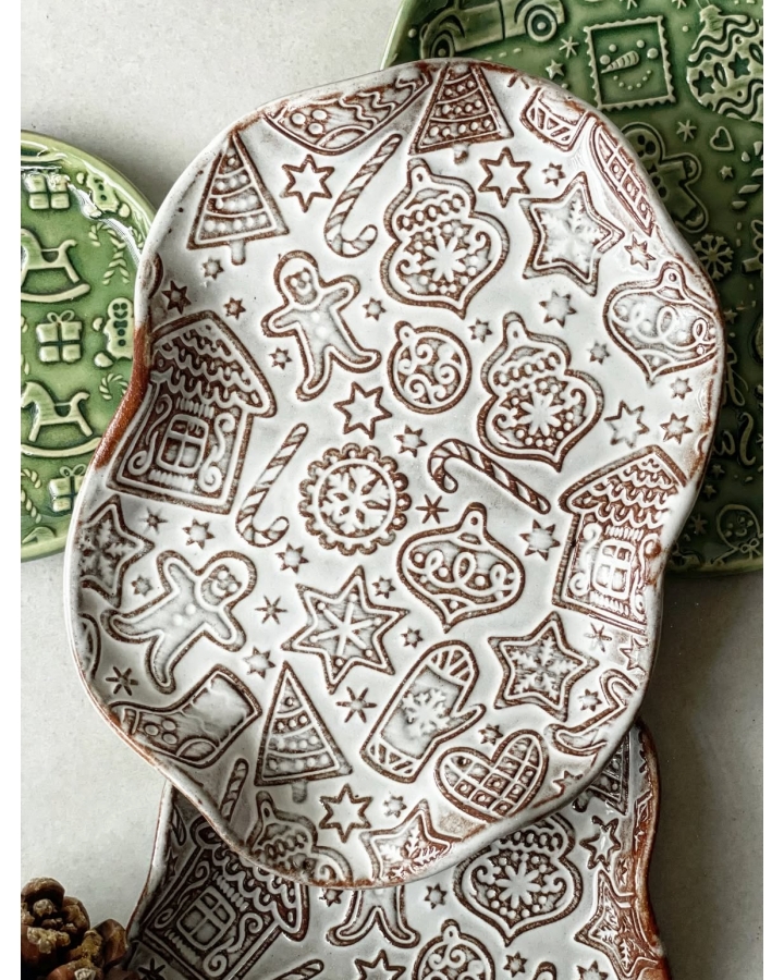 Talerz ceramiczny CIASTEK PIERNIKOWY 21,5 cm x 15 cm