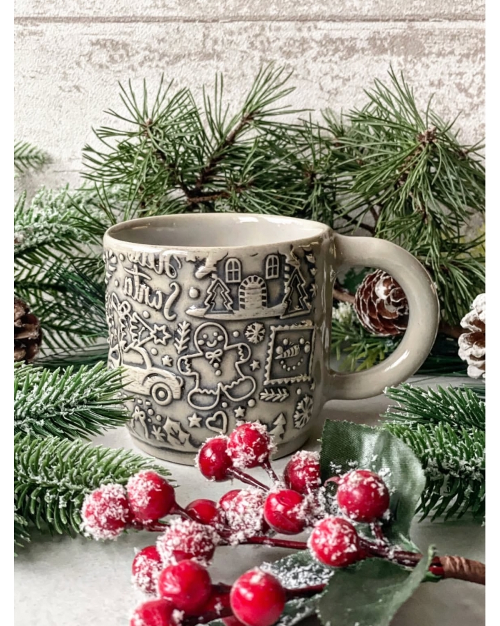 Kubek ceramiczny GRAY CHRISTMAS 360 ml