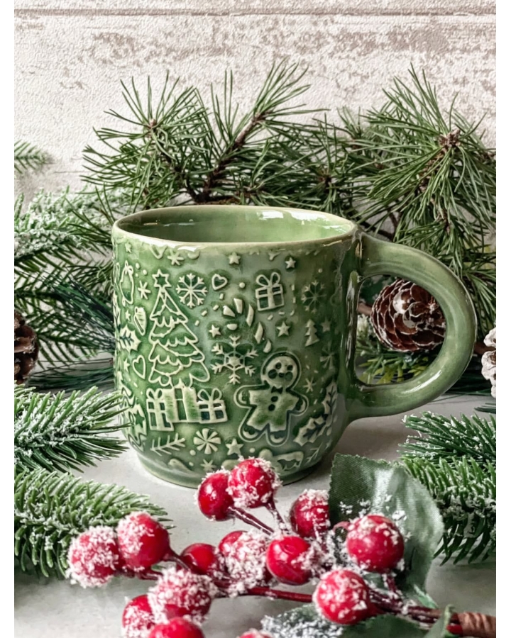 Kubek ceramiczny GREEN CHRISTMAS 410 ml