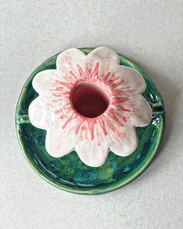 Świecznik ceramiczny KWIATEK