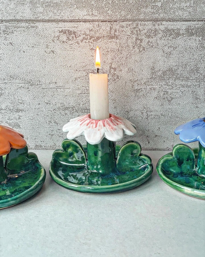 Świecznik ceramiczny KWIATEK