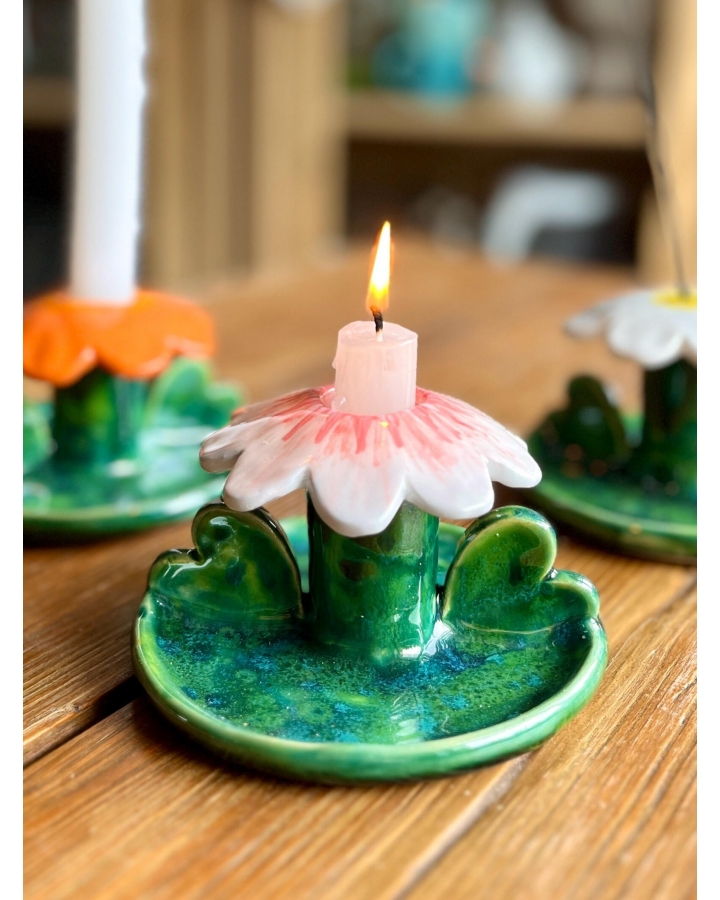 Świecznik ceramiczny KWIATEK