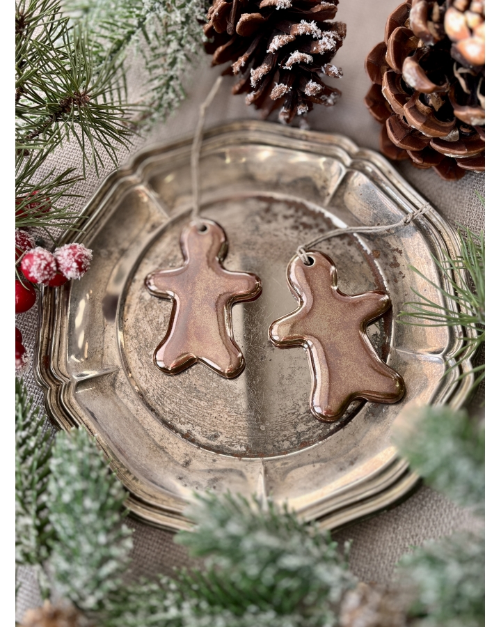 Ceramiczna zawieszka choinkowa CIASTEK ZŁOTY mały