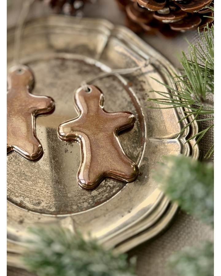 Ceramiczna zawieszka choinkowa CIASTEK ZŁOTY mały